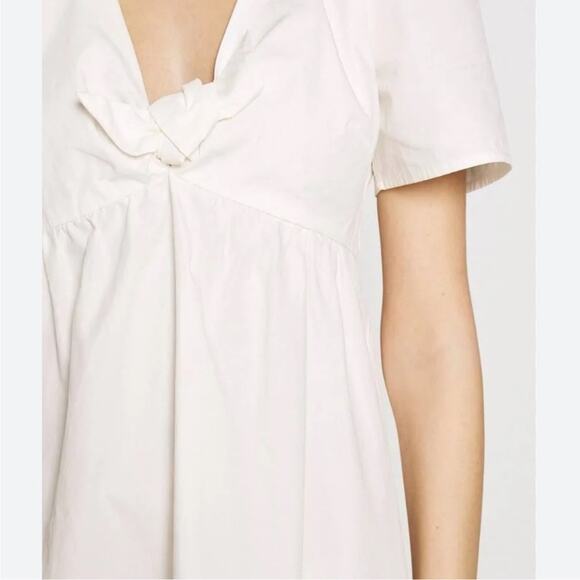 Madewell White Tie Front Poplin Mini Dress size 2 - Picture 8 of 16